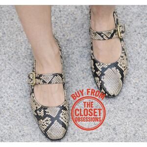 ZARA Snake Print Mary Jane Flats NWT